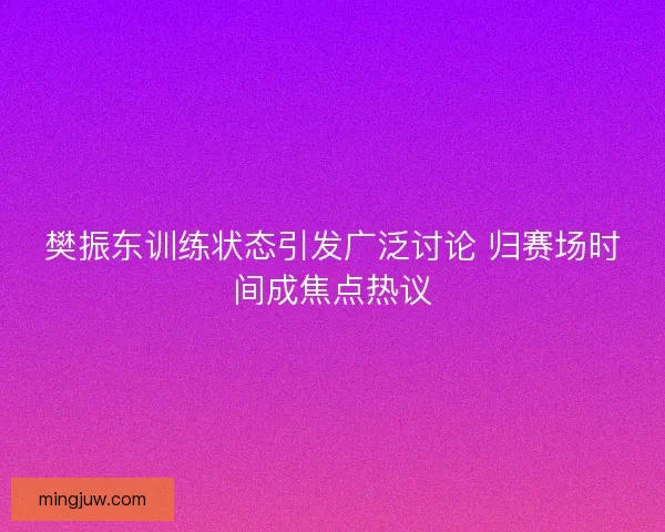 樊振东训练状态引发广泛讨论 归赛场时间成焦点热议