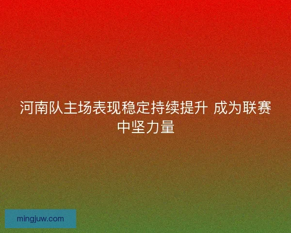 河南队主场表现稳定持续提升 成为联赛中坚力量